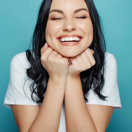 Lady smiles radiantly