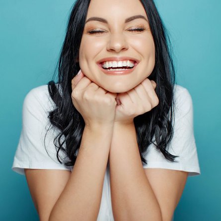 Lady smiles radiantly