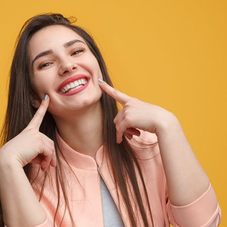 Lady smiles radiantly