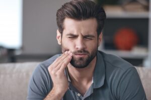 Man with a toothache