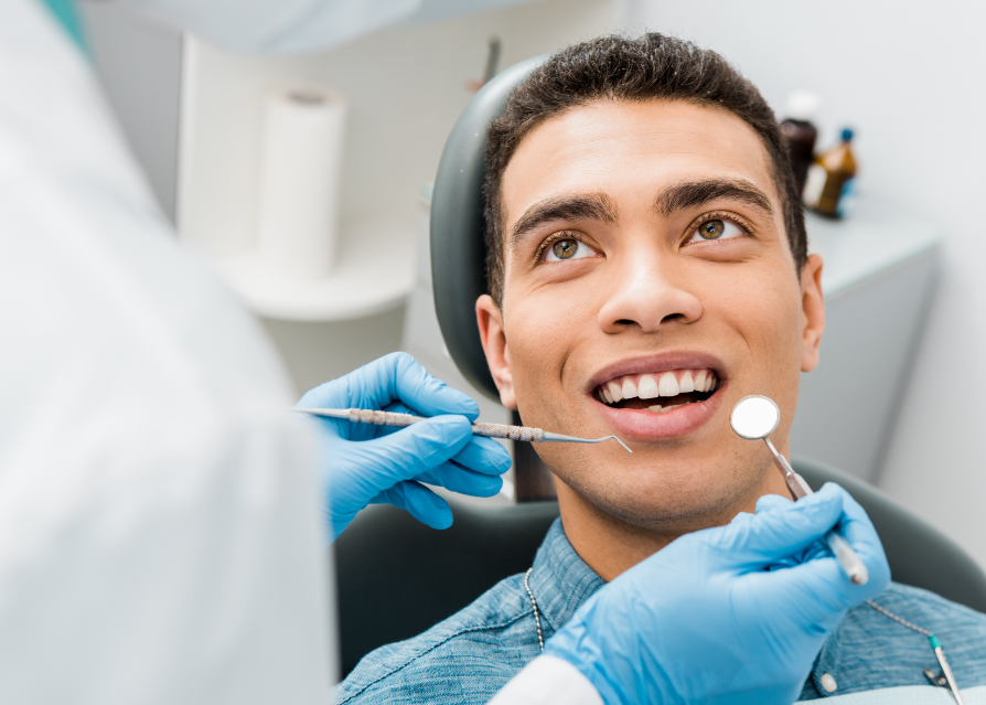 Man at dental exam