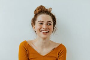 Woman showing off her smile